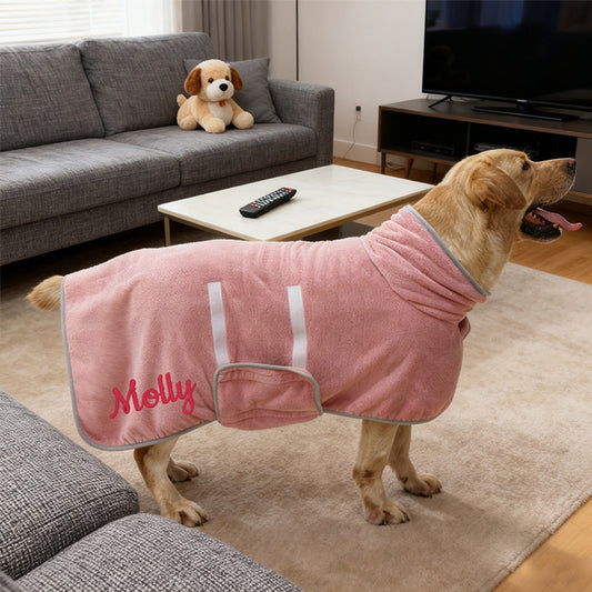 Personalized Embroidered Name Absorbent Quick Dry Pet Towel Coat | inCloth74
