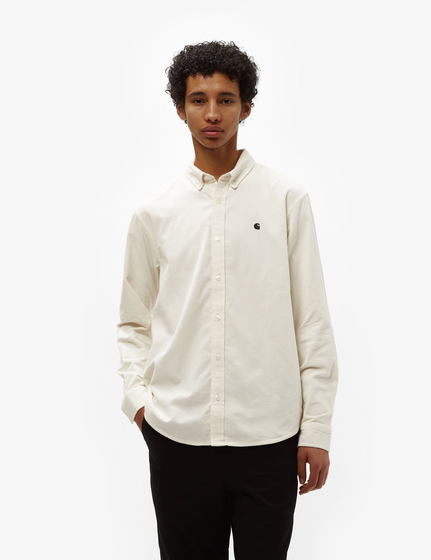 Chemise en velours côtelé Madison (coupe droite) - Bleu Sorrent