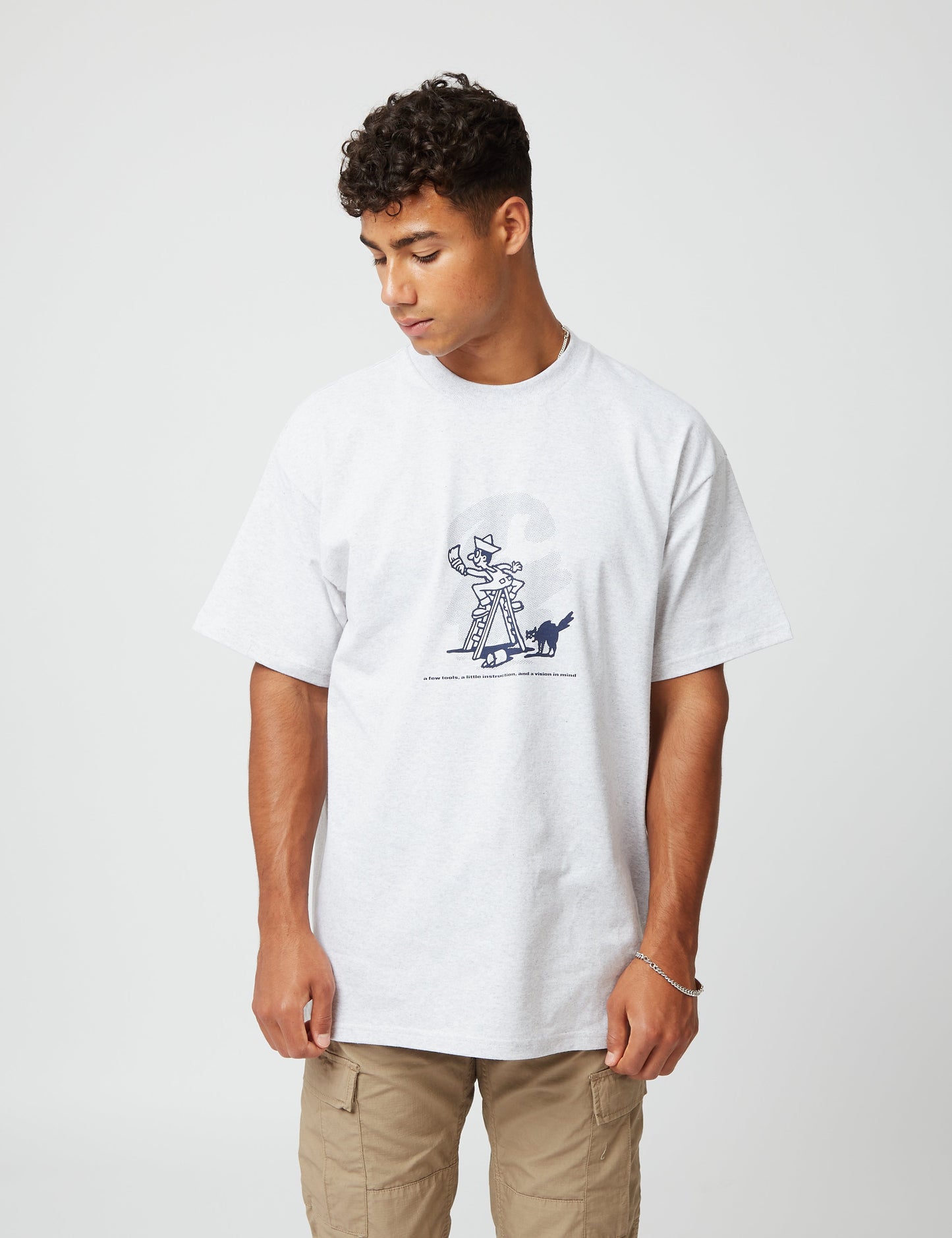 Lucky Painter T-Shirt – Weiß/Bonsaigrün