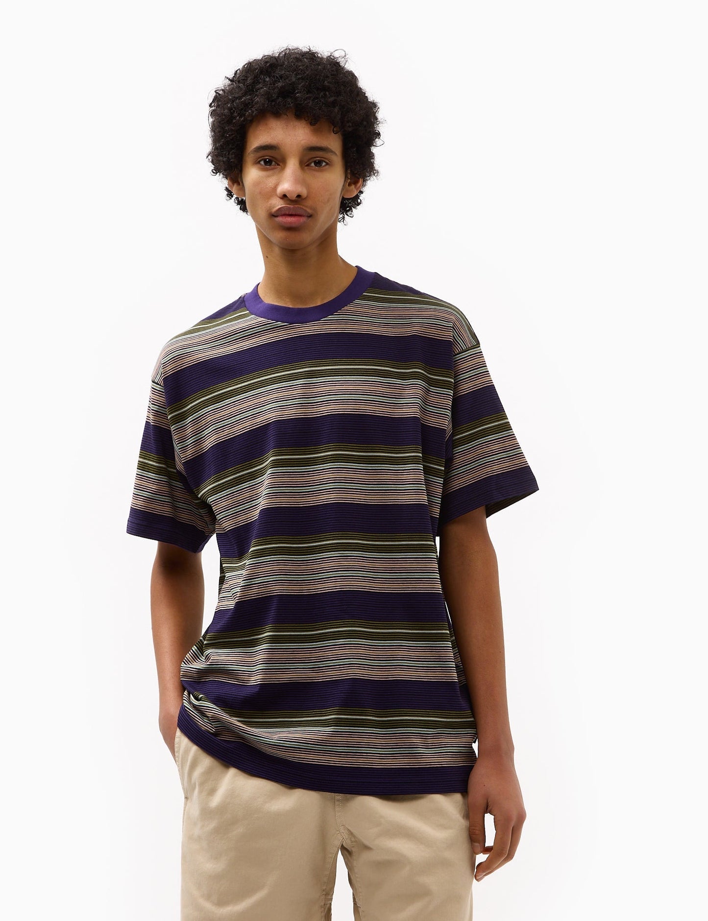 T-shirt Coby à rayures (ample) - Marron Bourbon