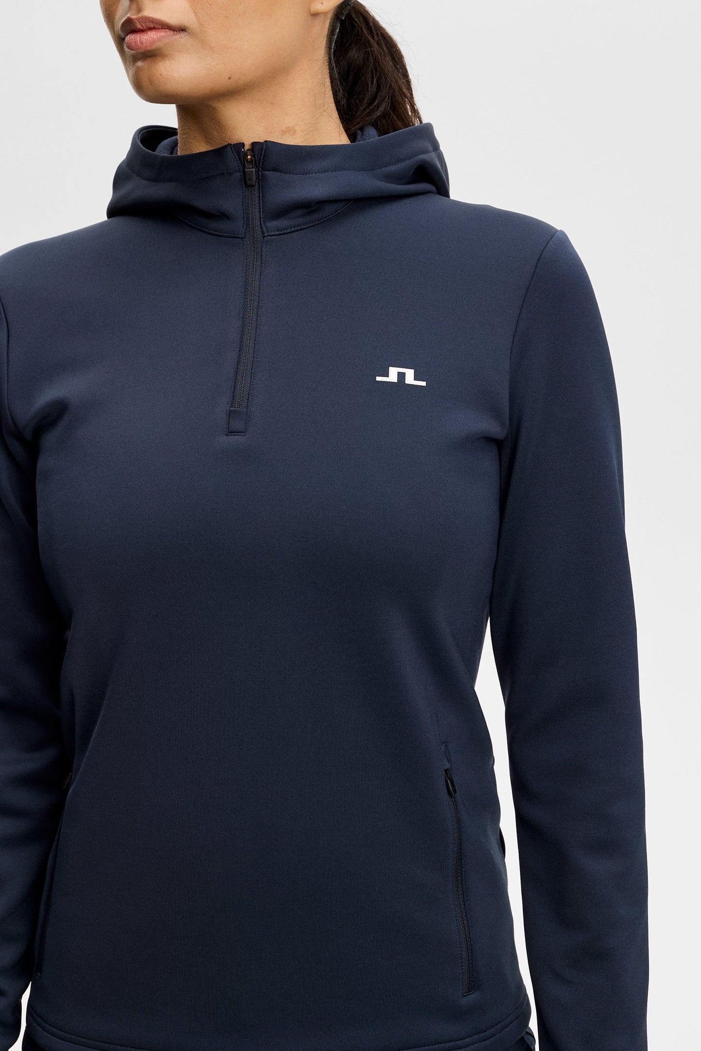 Aerielle Quarter Zip Hood / Navy