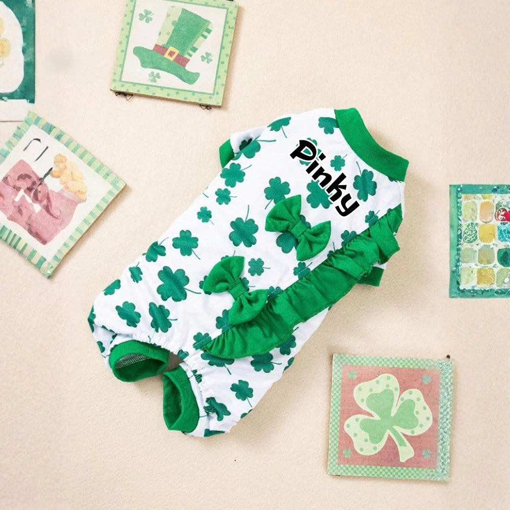 Combinaison personnalisée pour animaux de compagnie St. Patrick Chanceux | inCloth10