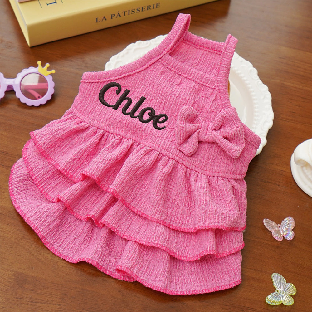 Robe princesse personnalisée brodée avec nom pour animaux de compagnie | inCloth41