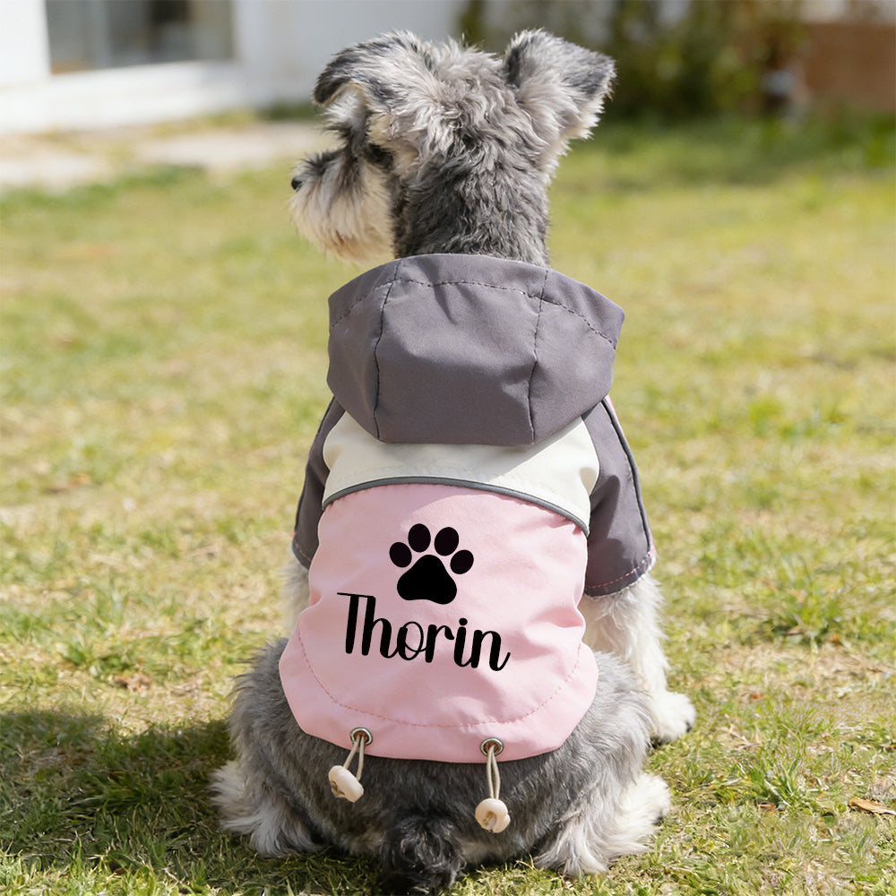 Personalisierte Haustier-Regenjacke mit Namen | inCloth54
