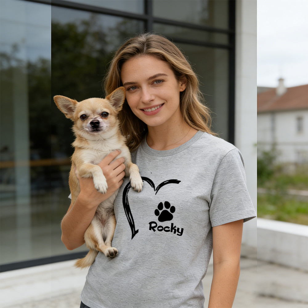 T-Shirt Cœur Personnalisé Fête des Mères pour Maman d'Animal | inCloth58