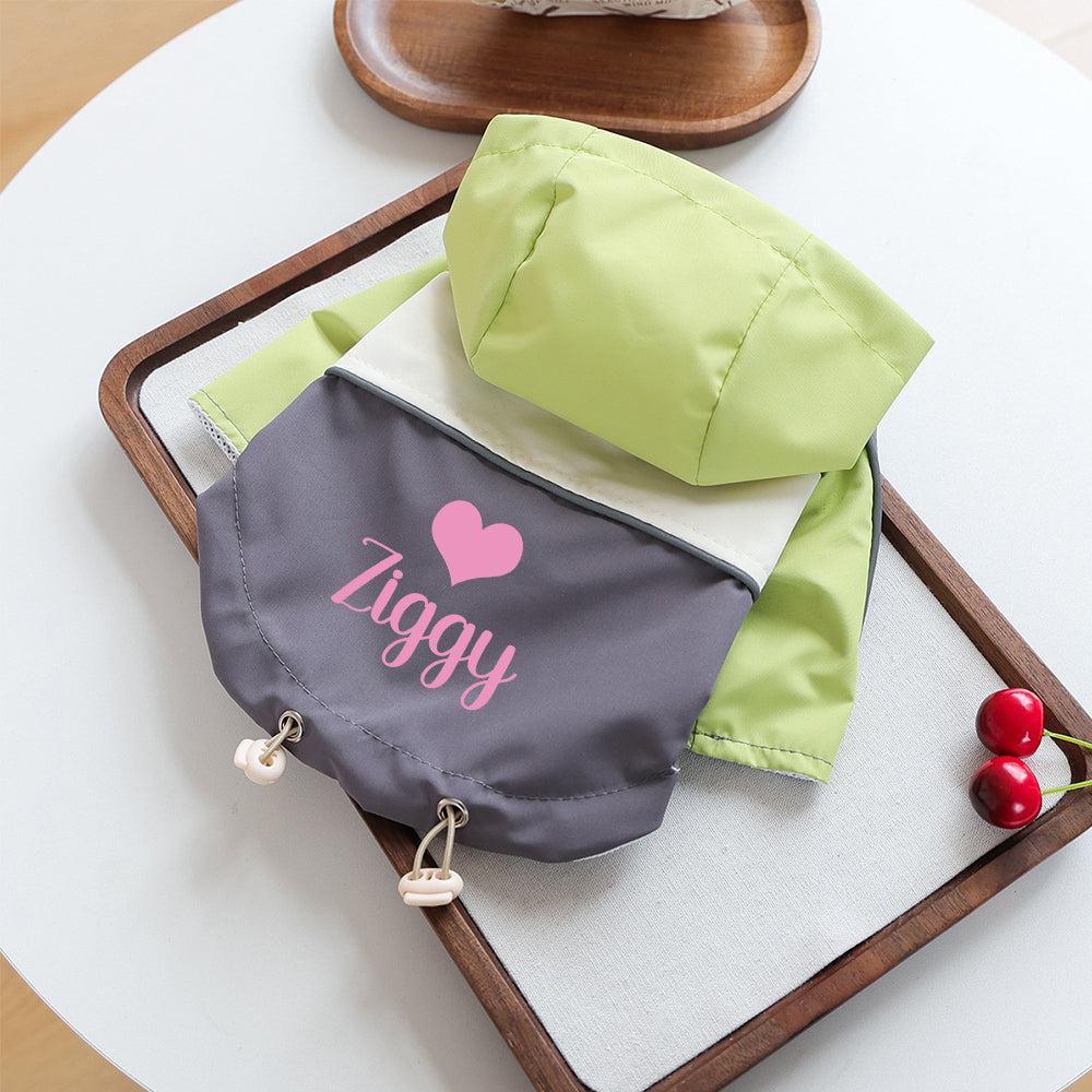 Personalisierte Haustier-Regenjacke mit Namen | inCloth54