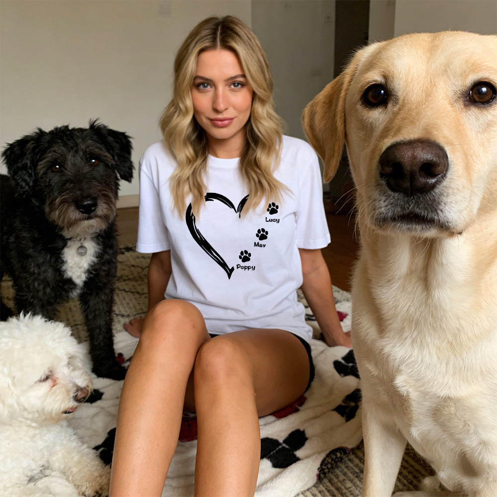 T-Shirt Cœur Personnalisé Fête des Mères pour Maman d'Animal | inCloth58