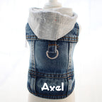 Personalized Name Denim Pet Hoodie Jacket | inCloth60