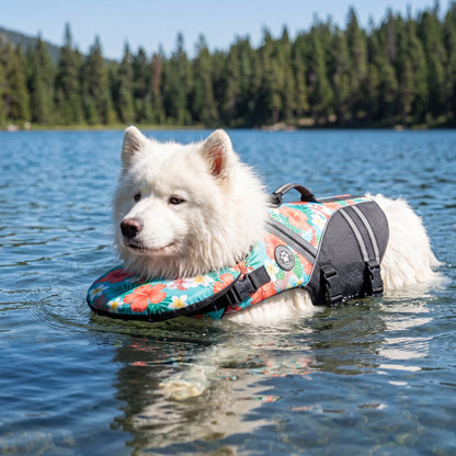 floaty - dog life jacket with head rest
