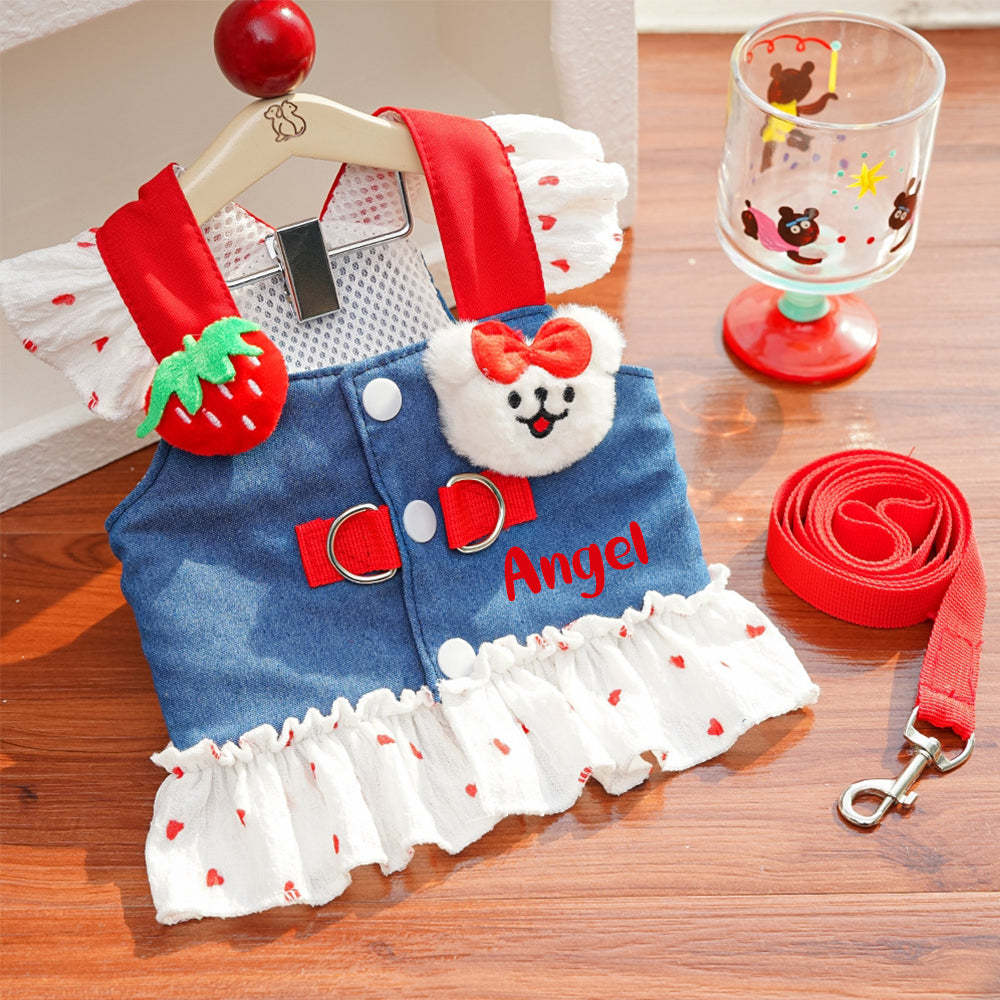 Personalisiertes Jeanskleid mit Name und Leine | inCloth14