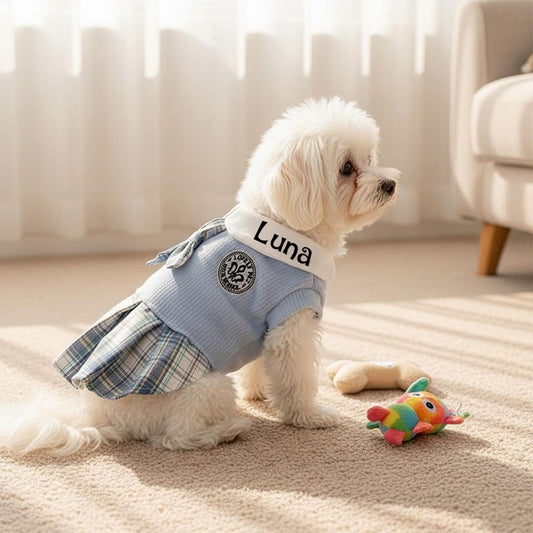 Robe style écolière personnalisée pour animaux de compagnie | inCloth27