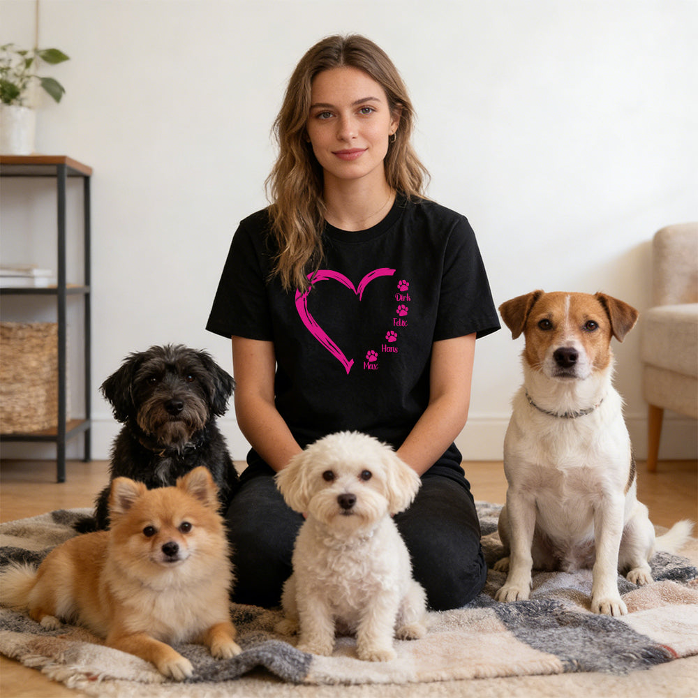 T-Shirt Cœur Personnalisé Fête des Mères pour Maman d'Animal | inCloth58