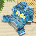 Personalized Name Striped Dog Jumpsuit | inCloth47