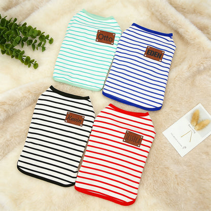 Personalized Pet Summer Striped Shirt | inCloth61