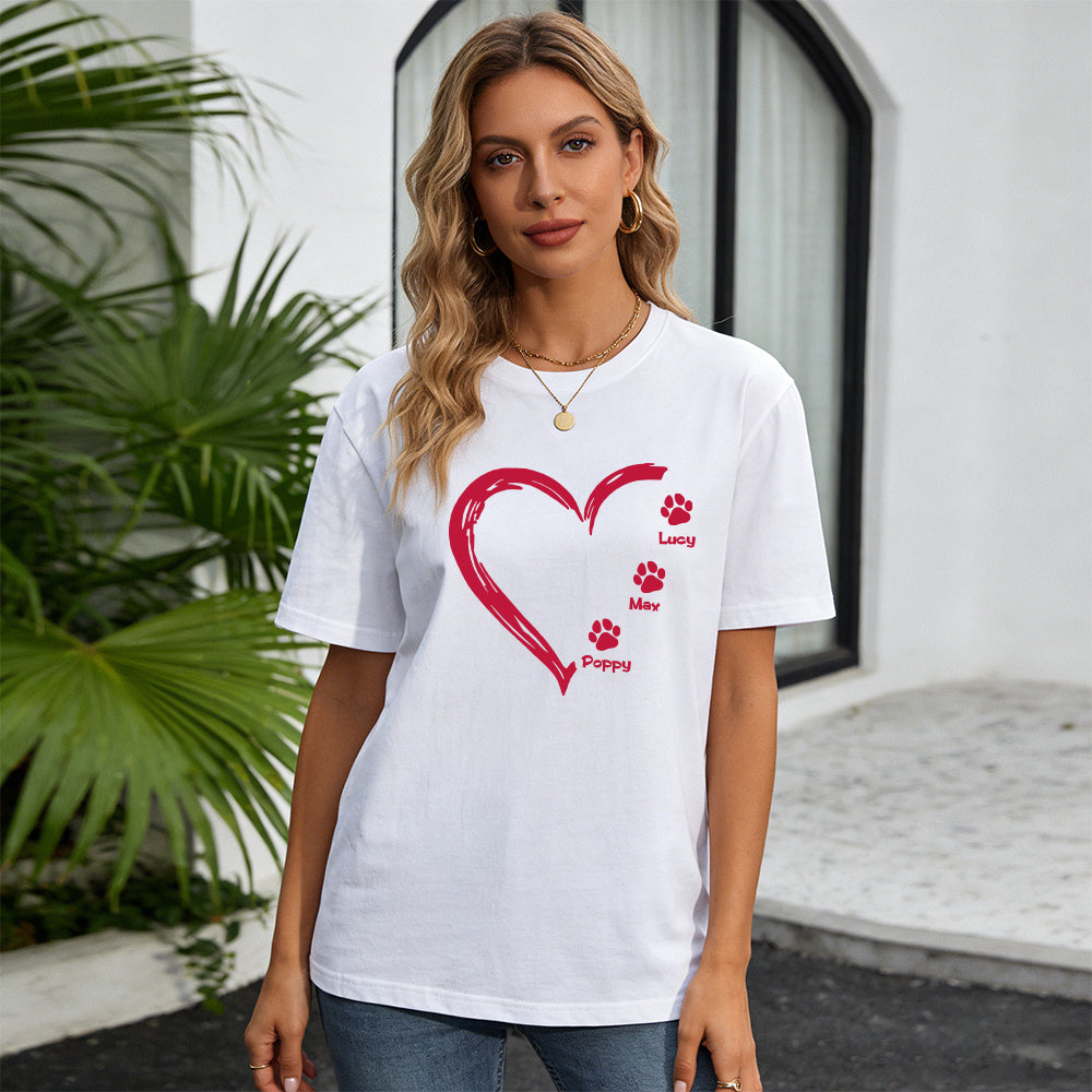 T-Shirt Cœur Personnalisé Fête des Mères pour Maman d'Animal | inCloth58