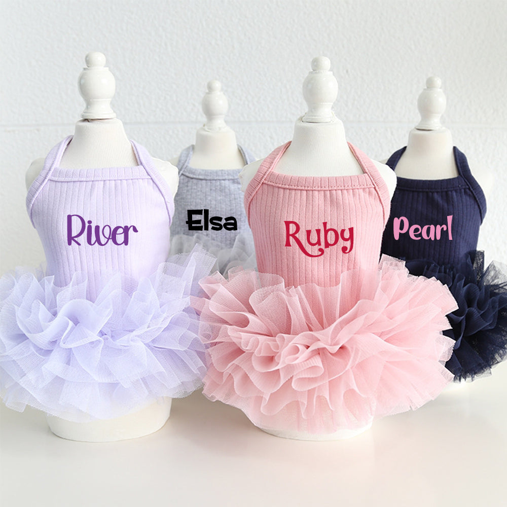Personalisiertes Haustier-Tutu-Kleid mit Namen | inCloth40