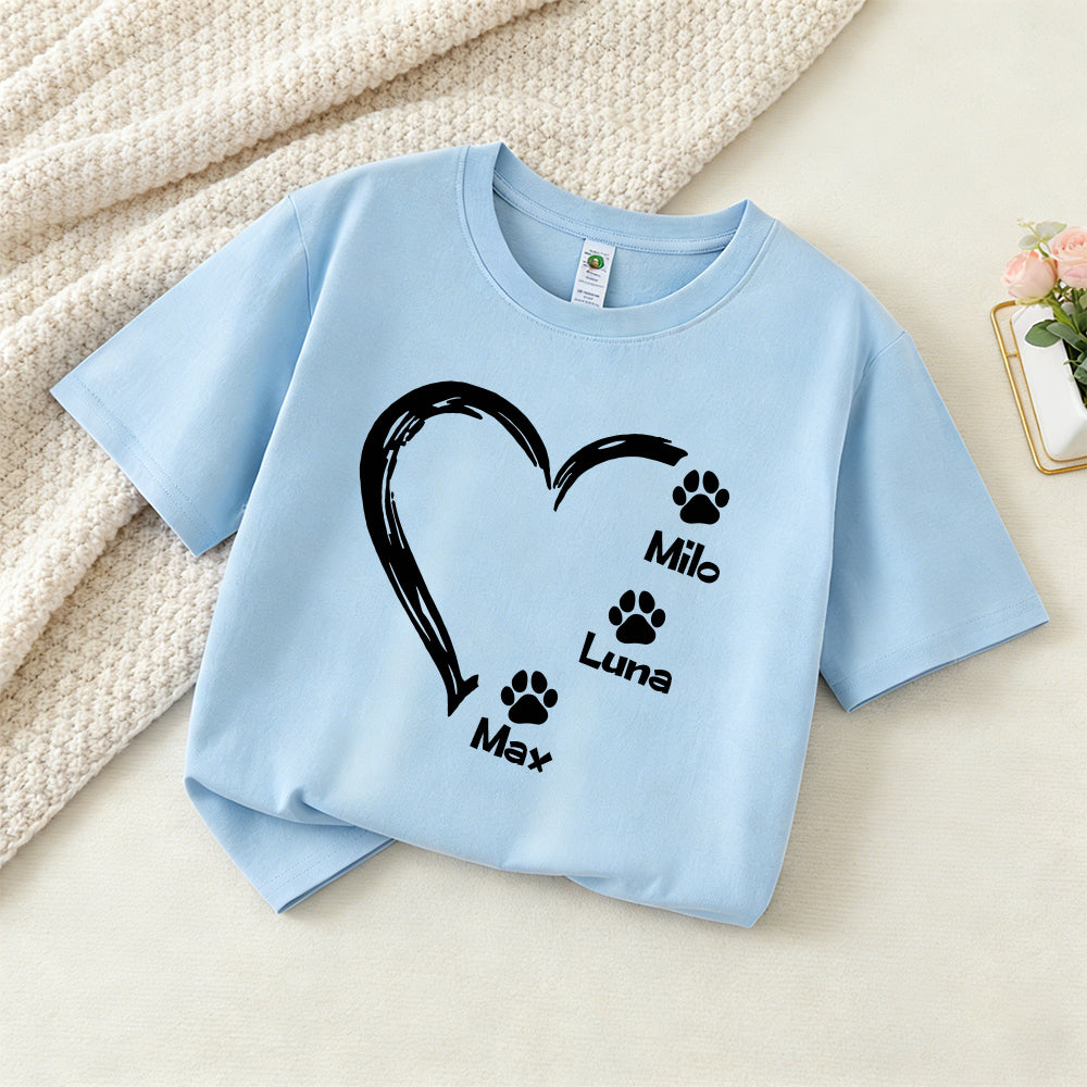 T-Shirt Cœur Personnalisé Fête des Mères pour Maman d'Animal | inCloth58