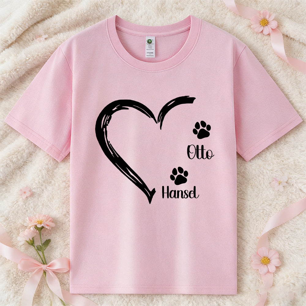 T-Shirt Cœur Personnalisé Fête des Mères pour Maman d'Animal | inCloth58
