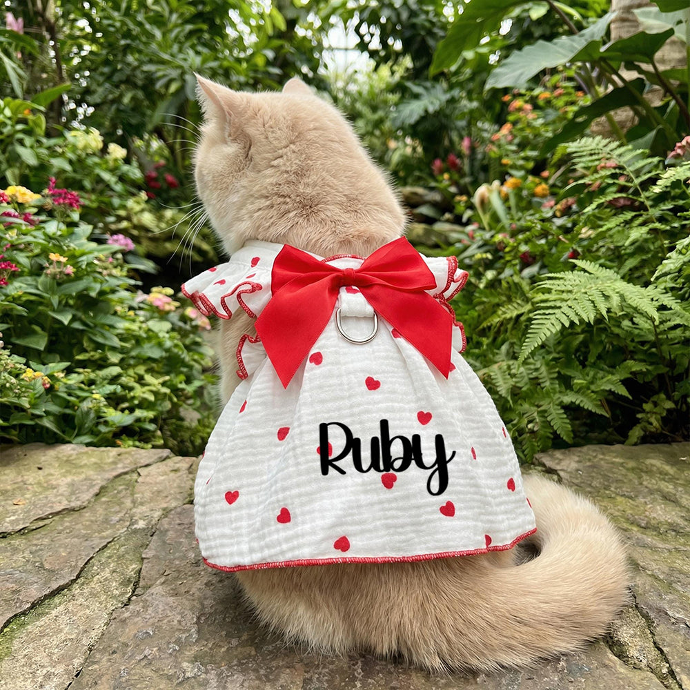 Personalized Pet Floral Bowknot Dress | inCloth38