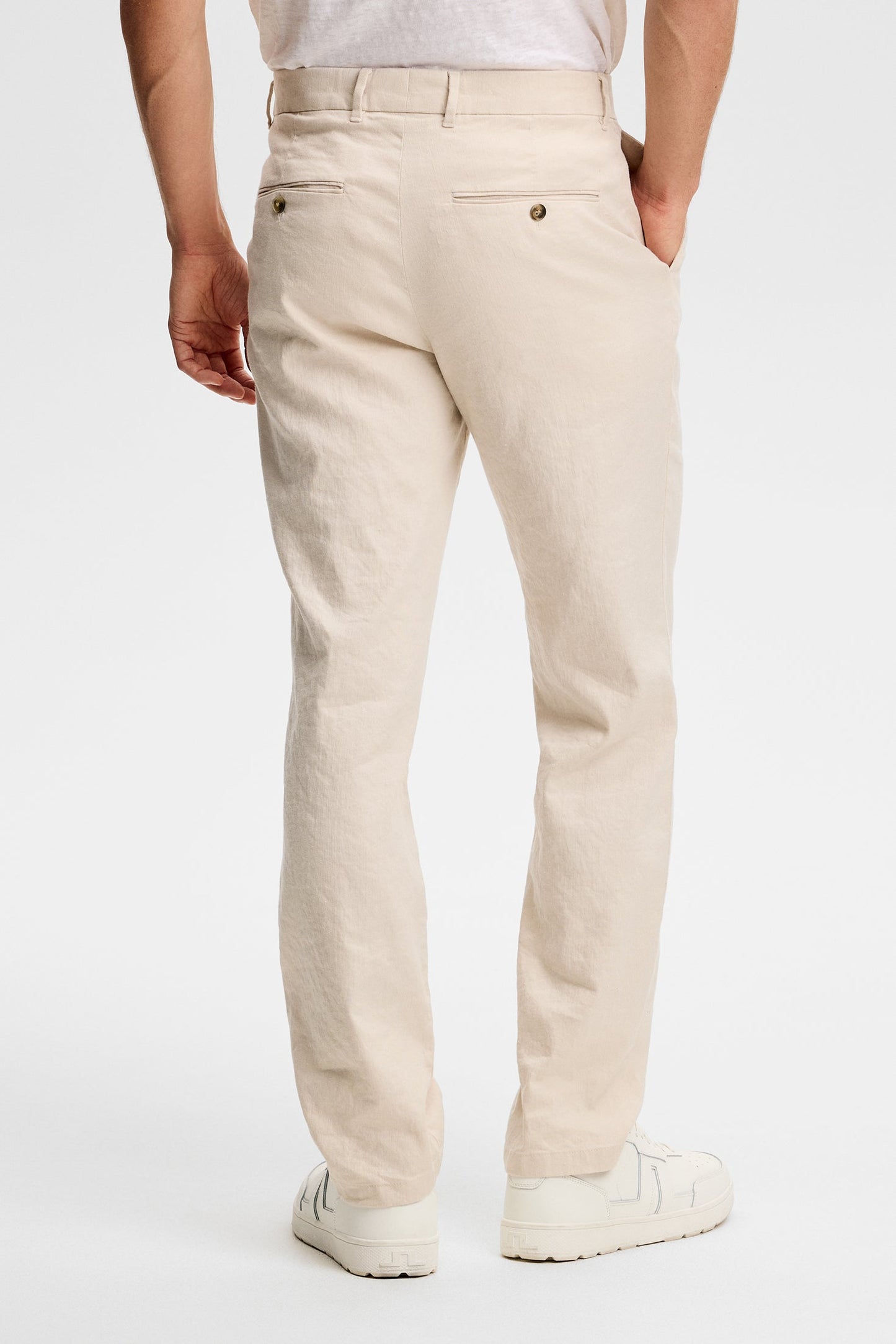 Logan Stretch Linen Pants / Moonbeam