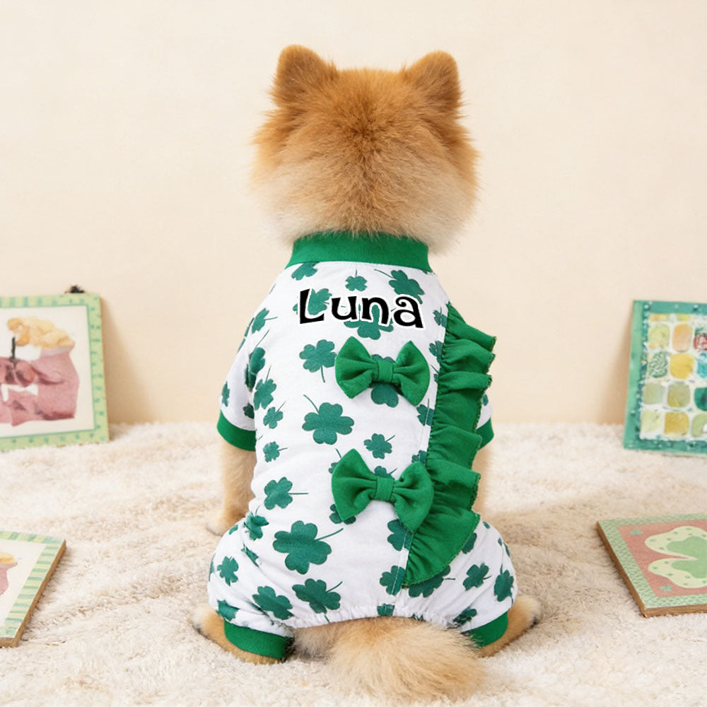 Combinaison personnalisée pour animaux de compagnie St. Patrick Chanceux | inCloth10