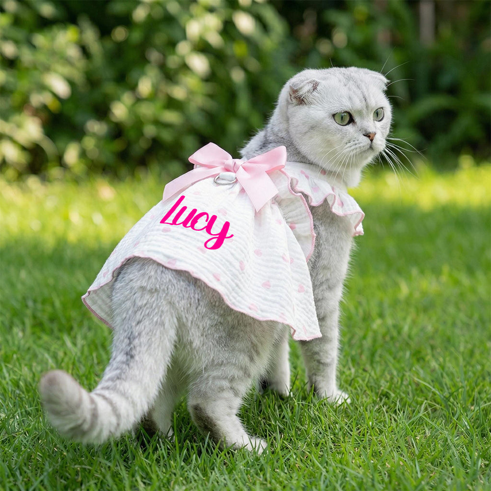 Personalized Pet Floral Bowknot Dress | inCloth38