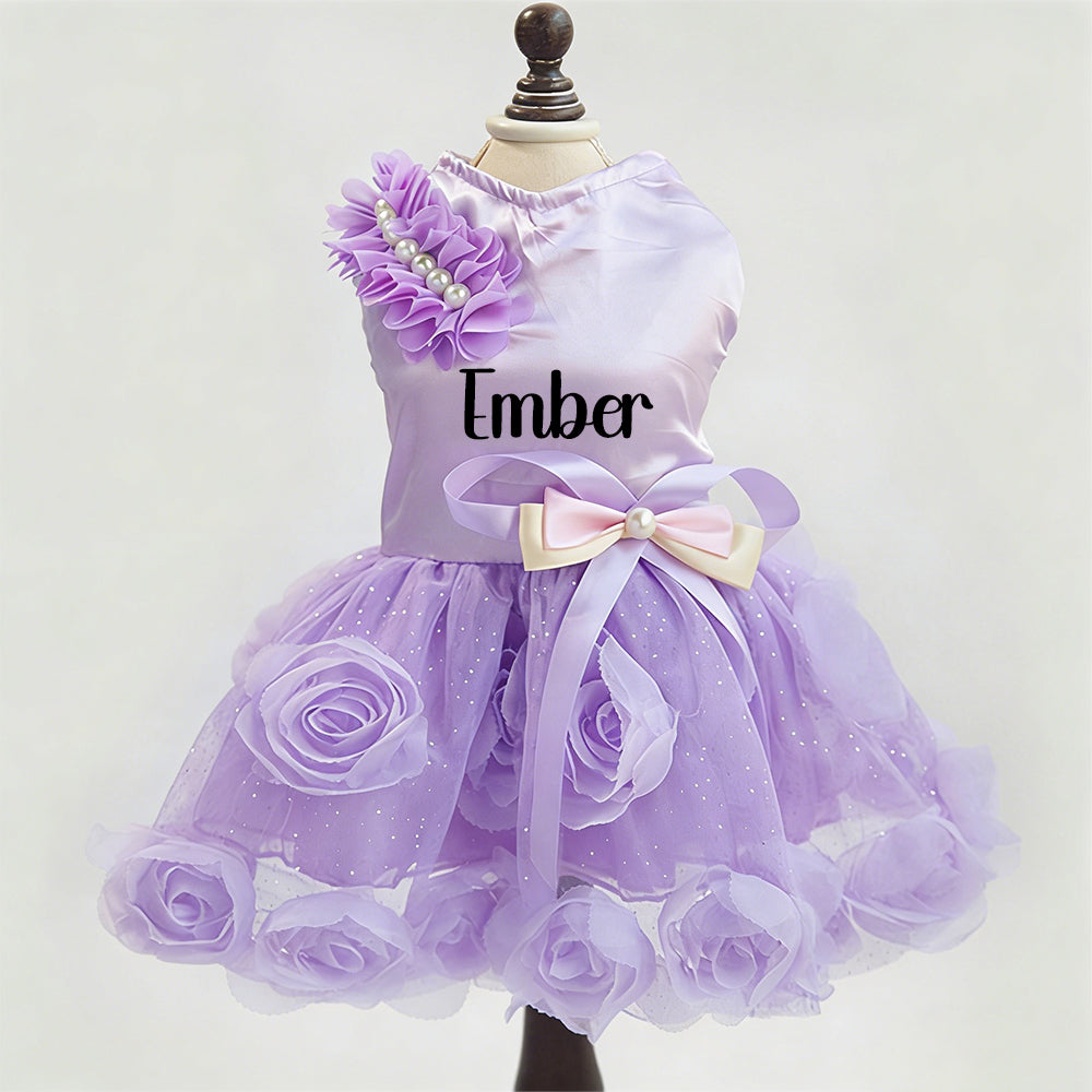 Personalisiertes Haustier-Satinprinzessinnenkleid mit Namen | inCloth50
