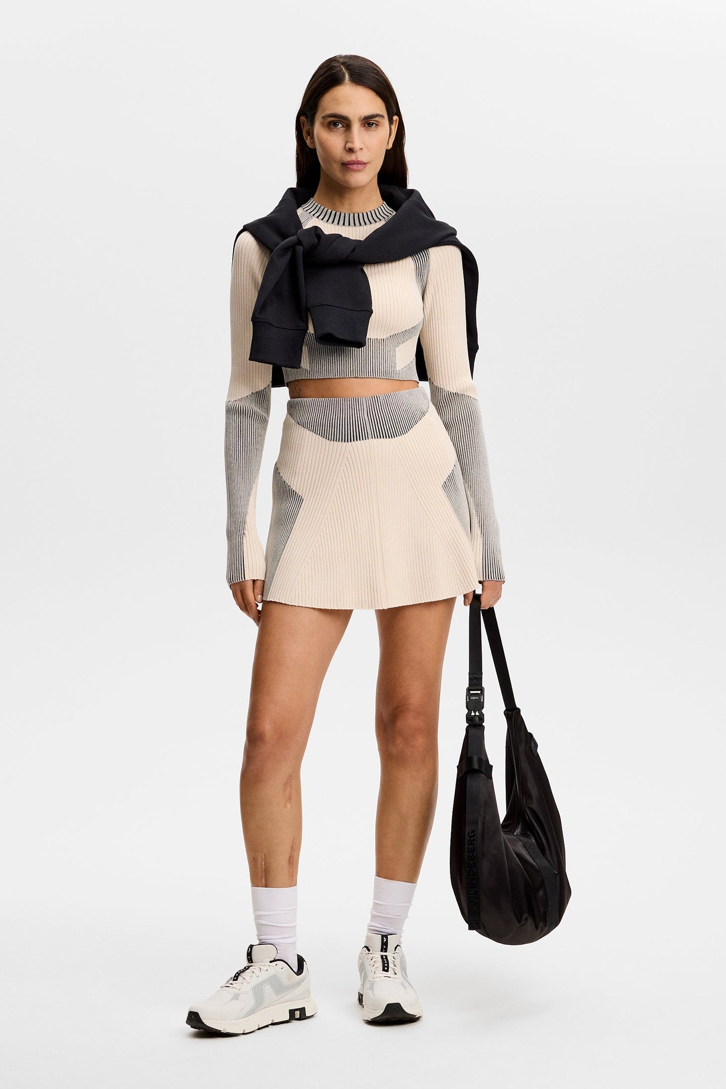 Torie Contrast Rib knit Top / Moonbeam