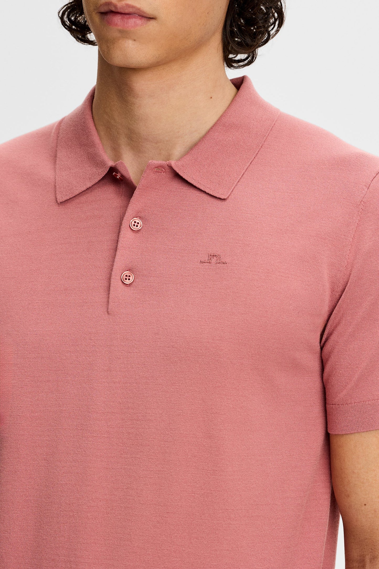 Ridge Knitted Polo / Withered Rose
