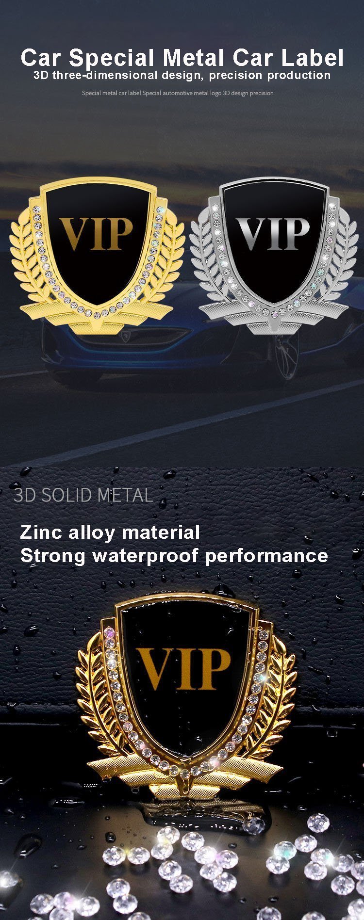 Hot Sale 🎉50% OFF🎉3D Wheat Ear Diamond Metal Creative Car Sticker