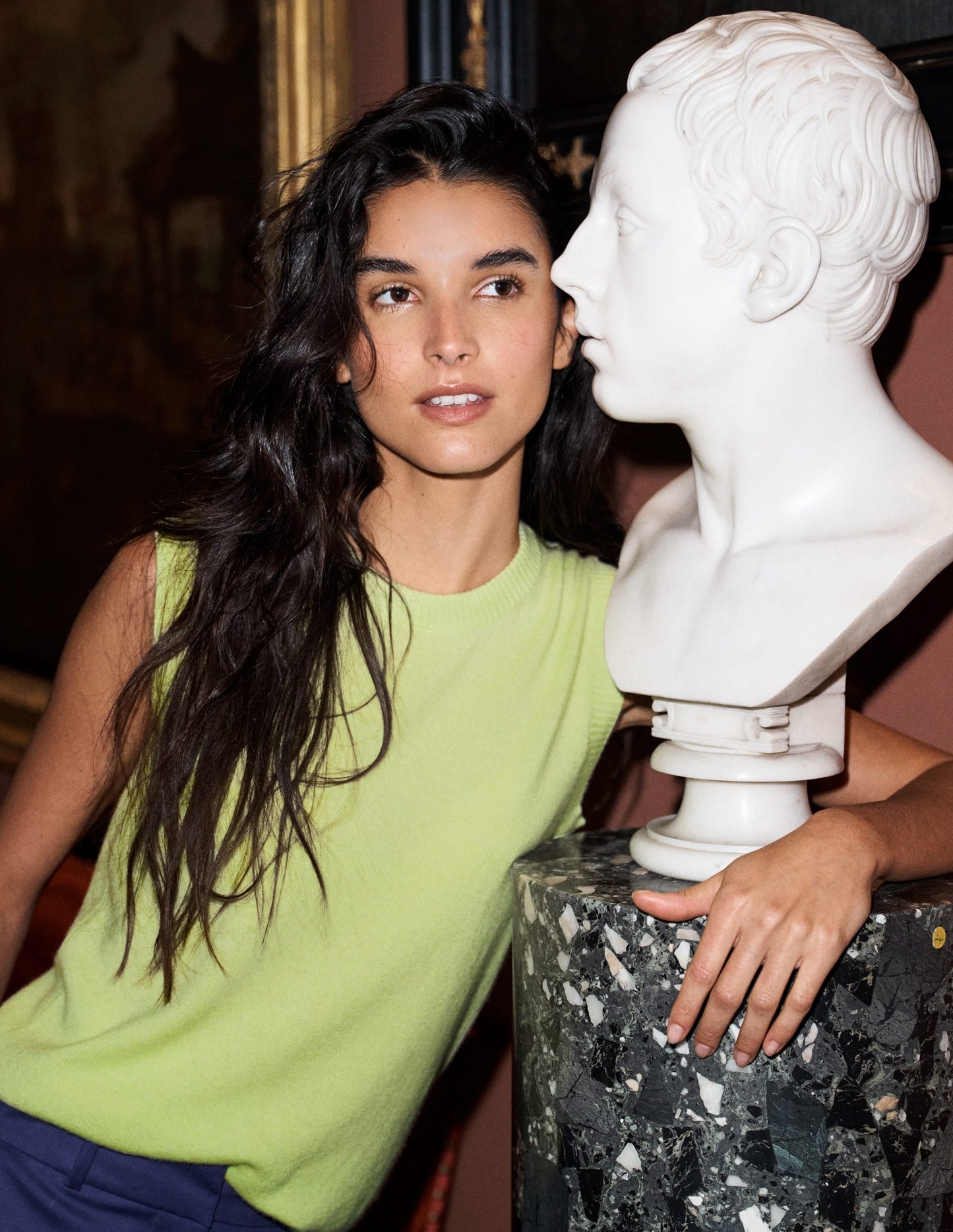 Elsie Cashmere Tank-Sweet Mint