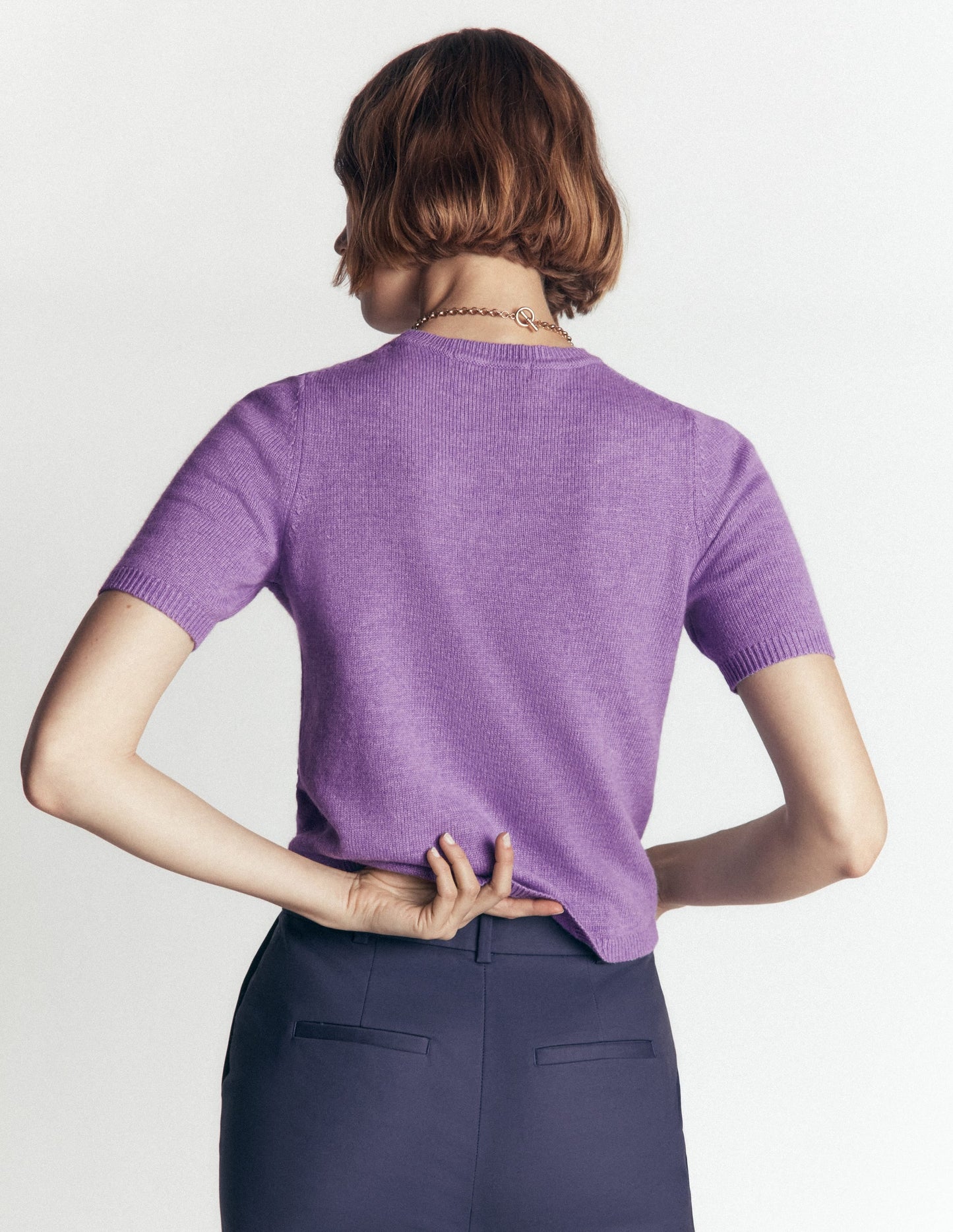 Ria Embellished Knit T-Shirt-Amethyst Purple