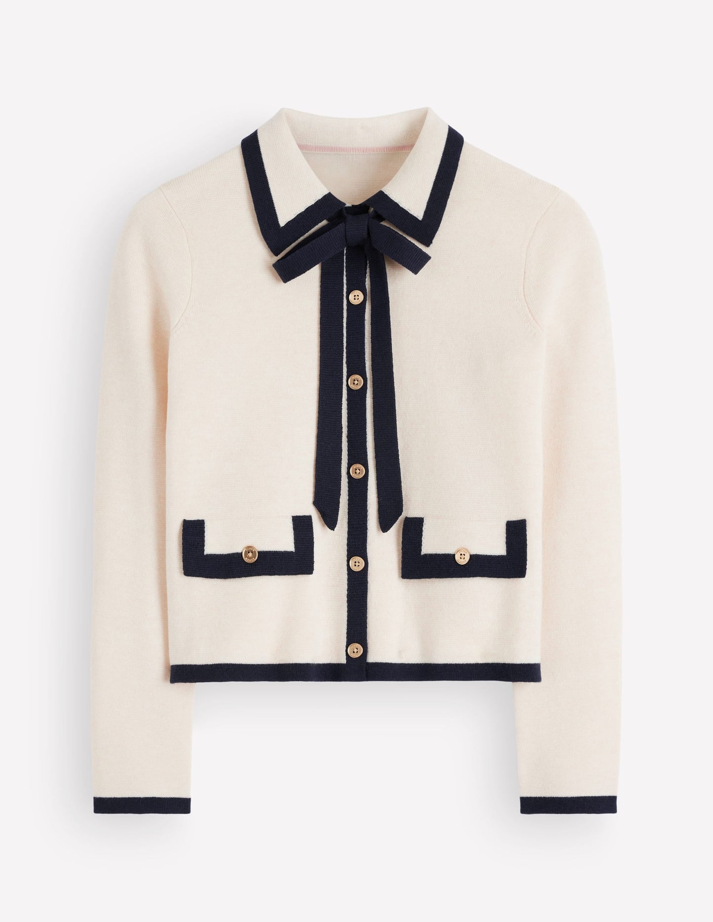 Elizabeth Bow Knitted Jacket-Warm Ivory