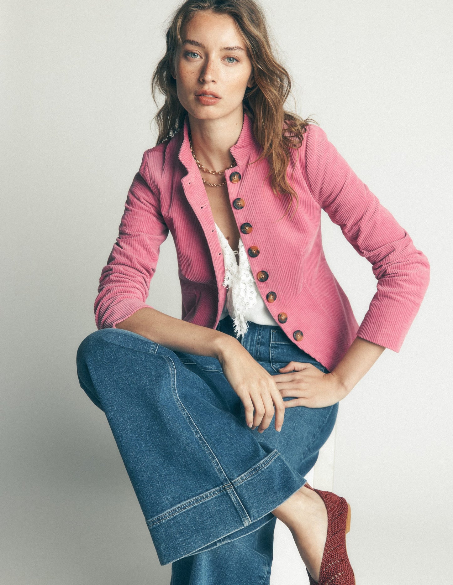 Hereford Military Cord Jacket-Pink Heather