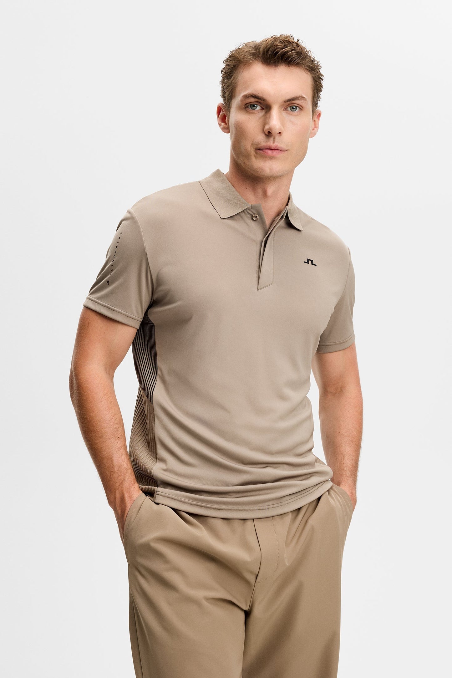 Neri Hybrid Knit Polo Shirt / Brindle