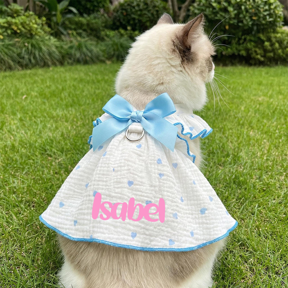 Personalized Pet Floral Bowknot Dress | inCloth38