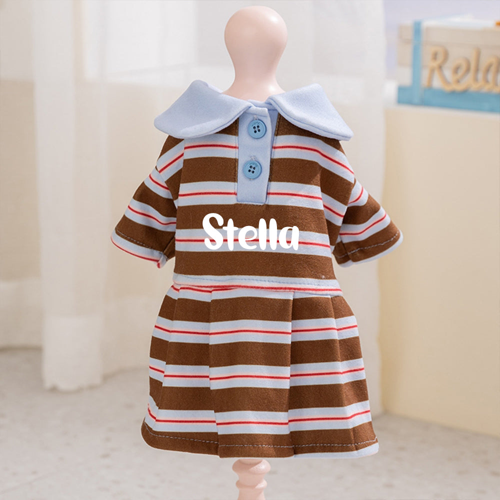 Robe d'été rayée personnalisée avec nom pour animaux de compagnie | inCloth48
