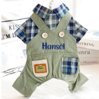 Personalized Name Pet Stylish Plaid Pet Overalls | inCloth53