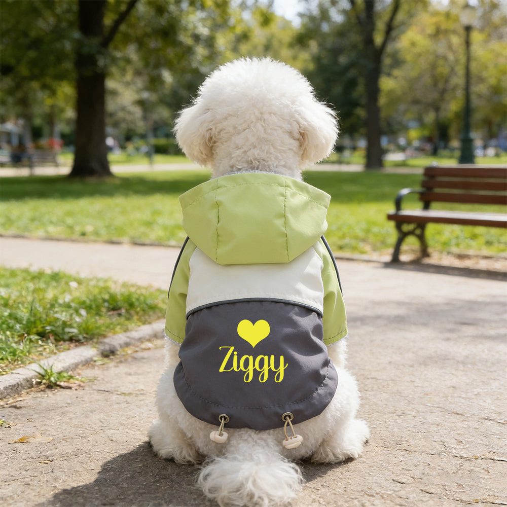 Personalisierte Haustier-Regenjacke mit Namen | inCloth54