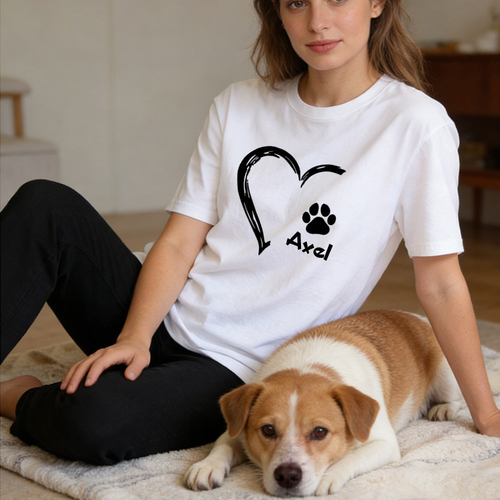 T-Shirt Cœur Personnalisé Fête des Mères pour Maman d'Animal | inCloth58