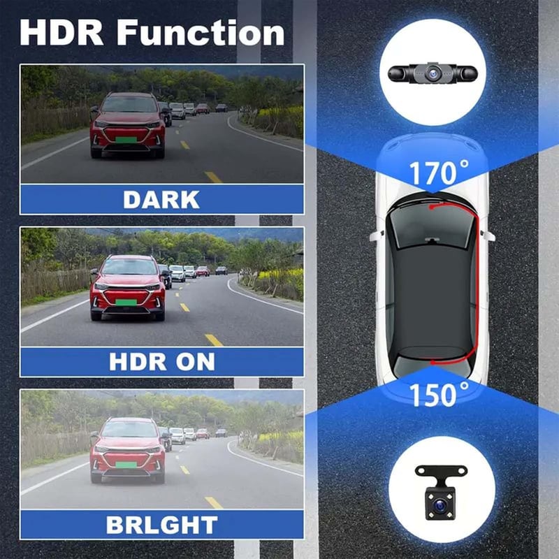 🎁DERNIER JOUR 49% DE RÉDUCTION🔥Système de dashcam de voiture avec vision complète