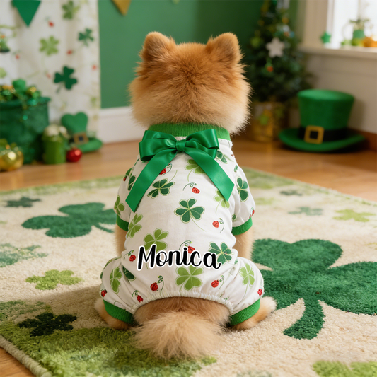 Combinaison personnalisée pour animaux de compagnie « Lucky St. Patrick's Day » | inCloth07