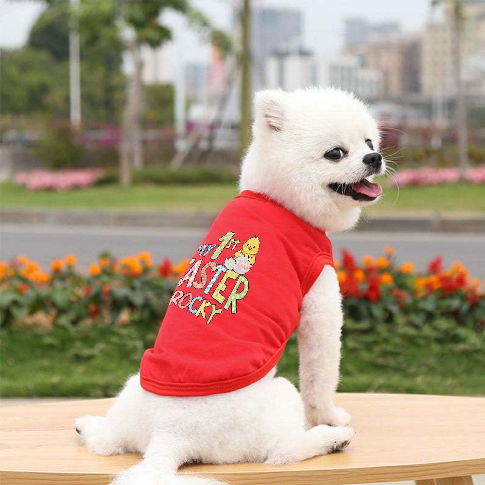 T-shirt personnalisé mon premier Pâques pour animaux de compagnie | inCloth35