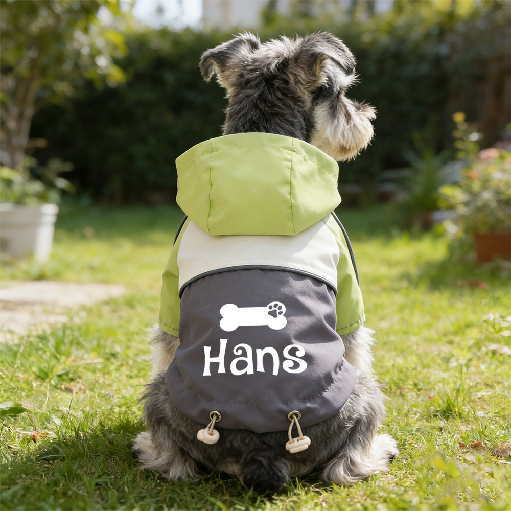Personalisierte Haustier-Regenjacke mit Namen | inCloth54