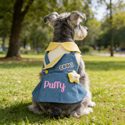 Personalized Name Pet Denim Overalls Dress  | inCloth59