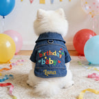 Personalized Embroidered Name Pet Birthday Denim Jacket  | inCloth68