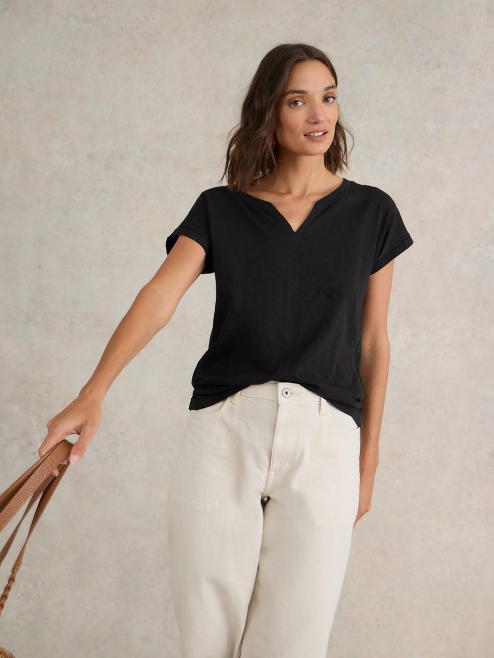 Nelly Cotton Notch Neck Tee