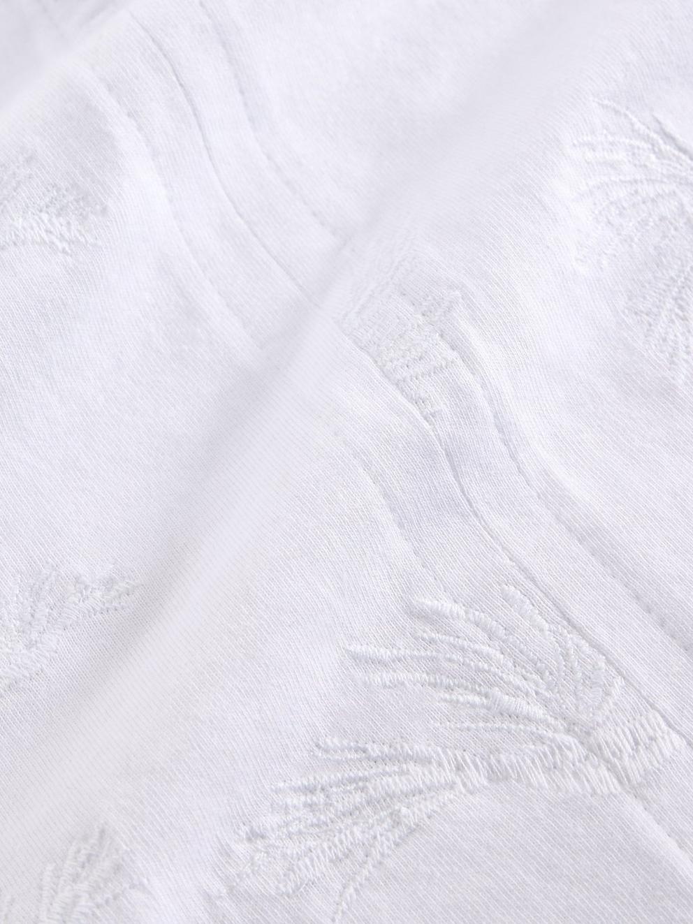 Nelly Embroidered Notch Neck Tee