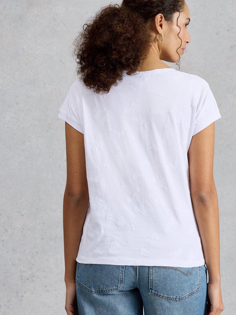 Nelly Embroidered Notch Neck Tee