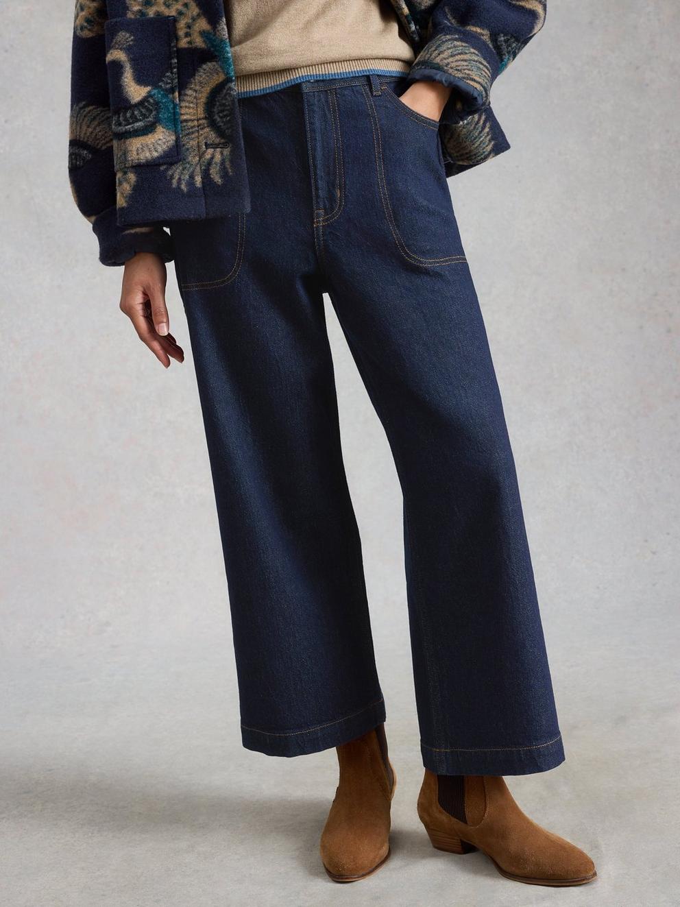 Tia Wide Leg Crop Denim Jeans